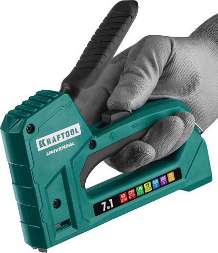 Фото 7 товара Степлер для скоб "Universal" (7-в-1) KRAFTOOL,31524 скобы 53, 53F, 140, 13, 36, 300, 500