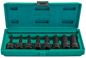 Набор ударных головок "TORX" 1/2DR"Т30- T80 78мм, 8 предметов, Jonnesway - фото 2