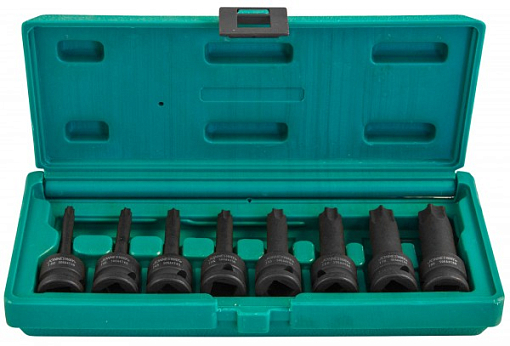 Фото 1 товара Набор ударных головок "TORX" 1/2DR"Т30- T80 78мм, 8 предметов, Jonnesway