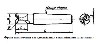 Фреза твердосплавная шпоночная 20 ВК8 к/х с напайными пластинами - фото 2