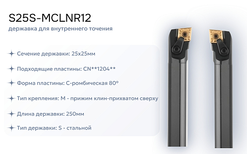 Фото 2 товара Набор резцов токарных 25х25 мм с пластинами по металлу (сталь) DESKAR 1.0