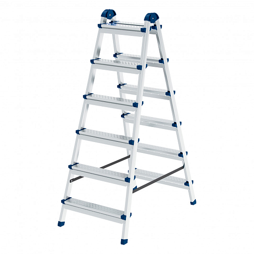 Фото 0 товара Стремянка двухсторонняя 6 ступеней, сталь профиль, стальные ступени, Россия Сибртех