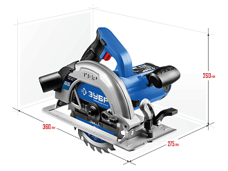 Пила дисковая ПДП-65 Профессионал ЗУБР 1600 Вт, 190 мм - фото 2