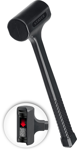 Фото 1 товара Молоток STAYER 900 г, 50 мм, облитый эластомером, безынерционный 2042-900