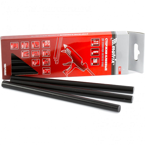 Фото 0 товара Стержни клеевые, черный, 11 х 200 мм, в упаковке 6 шт Matrix