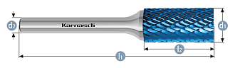 Борфреза цилиндрическая тип A ZYA 4х14 dхв=6 Lобщ=50 Blue-Tec Karnash арт. 11.5001-055 - фото 1