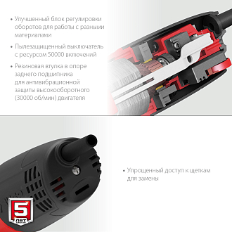 Углошлифовальная машина (болгарка) УШМ-125-1105ЗУБР 1100 Вт, 125 мм, ЭТ - фото 5