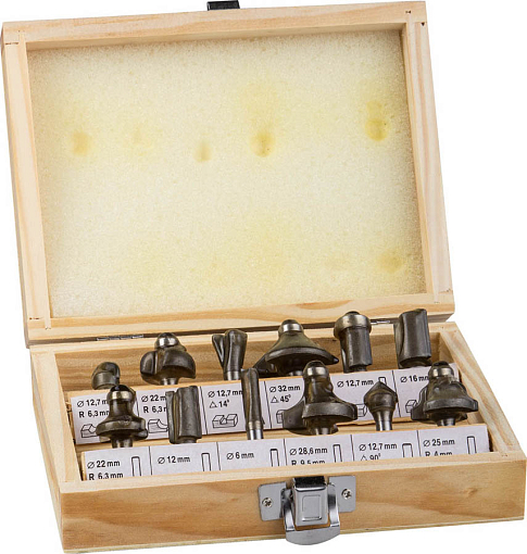 Фото 0 товара Набор фрез по дереву STAYER 12 шт, 2992-H12