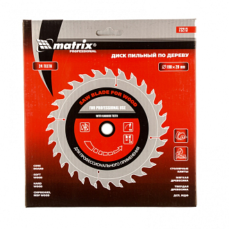 Пильный диск по дереву, 190 х 20 мм, 24 зуба, кольцо 16/20 Matrix Professional - фото 3