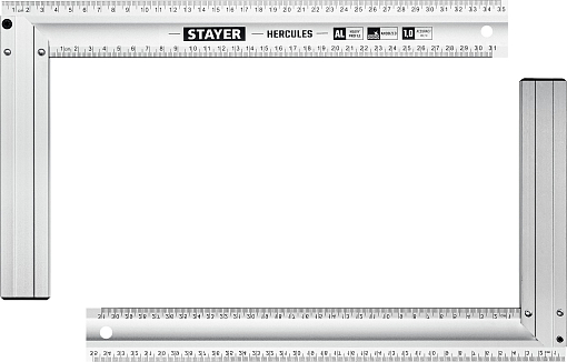 Фото 1 товара Угольник STAYER HERCULES 3432-35 Professional 350 х 2 мм, с усиленным алюминиевым полотном, жесткий столярный