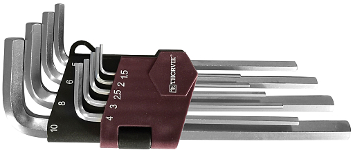 Фото 0 товара Набор ключей торцевых шестигранных, H1.5-H10, 9 предметов, THORVIK