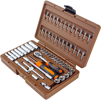 Набор инструмента универсальный 1/4"DR, 57 предметов, Ombra - фото 2