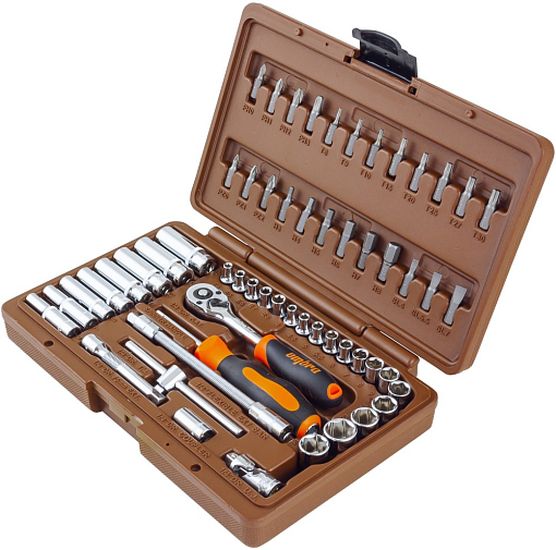 Фото 1 товара Набор инструмента универсальный 1/4"DR, 57 предметов, Ombra