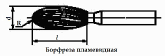 Борфреза пламевидная тип H 16,0 твердосплавная ВК8 - фото 2