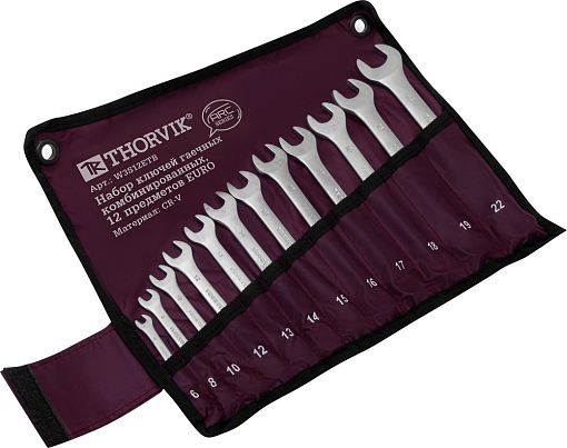 Фото 2 товара Набор ключей гаечных комбинированных серии ARC в сумке, 6-22 мм, 12 предметов EURO, THORVIK
