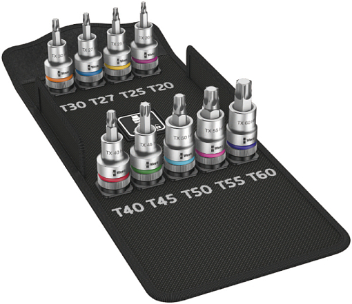 Фото 0 товара 8767 C TORX HF 1 Zyklop Набор головок торцевых с битой вставкой, с фиксацией, 1/2, 9 пр., TX 20/25/27/30/40/45/50/55/60 x 60 мм
