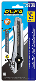 OLFA 18 мм, сегментированное лезвие, винтовой фиксатор, Нож OL-LTD-L-LFB - фото 1