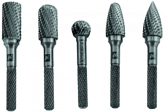 Набор борфрез твердосплавных, тип B, C, D, F, G, 6 мм, двойная насечка, в кейсе, 5 предметов, THORVIK - фото 3