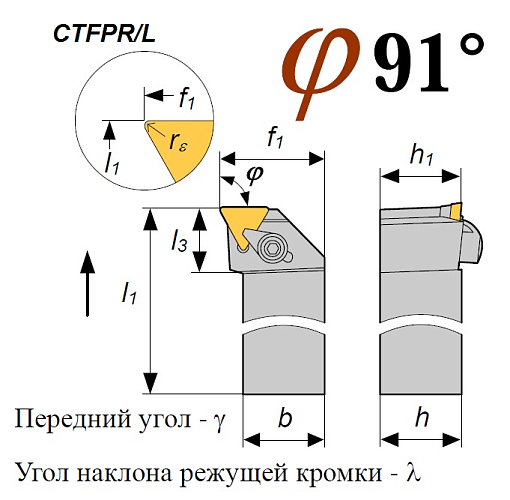 Фото 0 товара Резец CTFPL 1616 H11 подрезной