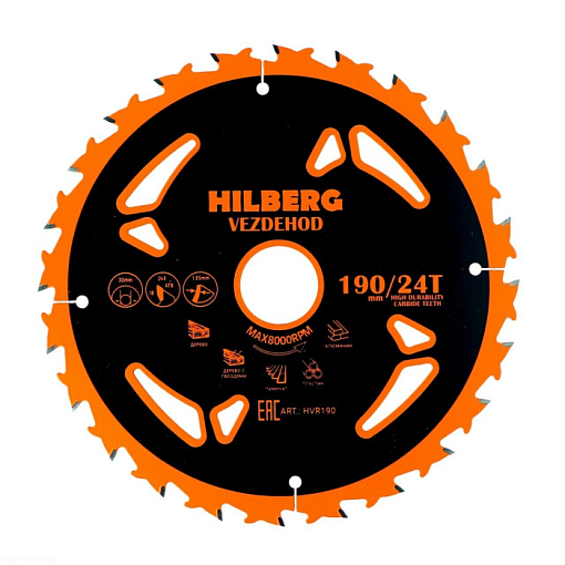 Фото 0 товара Диск пильный Hilberg Vezdehod 190*30*24Т*18º (reverse)