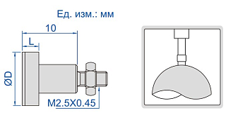 Наконечник для индикатора часового типа плоский ф20мм длина 3мм стальной, INSIZE - фото 2