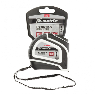 Рулетка Autostop, 5 м х 19 мм, двухкомпонентный корпус, авт. фикс., Pro Matrix - фото 3