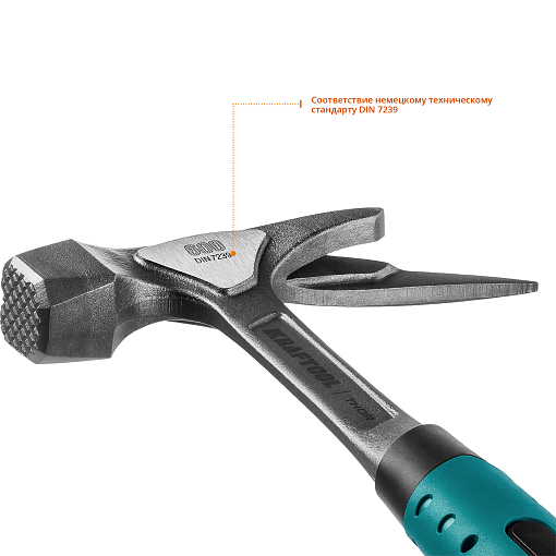 Фото 4 товара Молоток 600 г кровельщика цельнокованый THOR, Kraftool