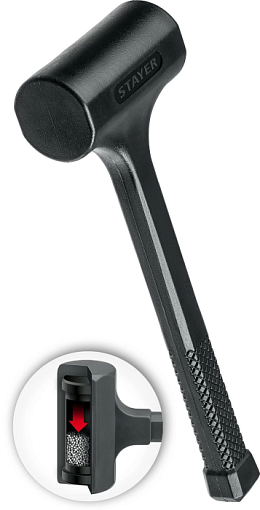 Фото 0 товара Молоток STAYER 900 г, 50 мм, облитый эластомером, безынерционный 2042-900