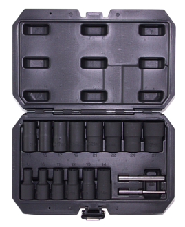 Набор головок торцевых спиральных для поврежденного крепежа 1/2"DR, 8-27 мм, 16 предметов, THORVIK - фото 1