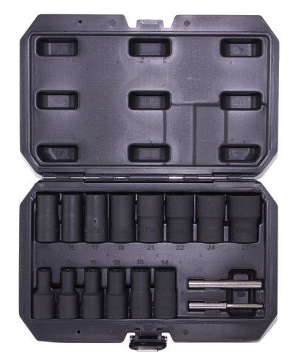 Фото 0 товара Набор головок торцевых спиральных для поврежденного крепежа 1/2"DR, 8-27 мм, 16 предметов, THORVIK