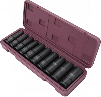 Набор головок торцевых ударных глубоких 1/2"DR, 10-24 мм, 10 предметов, THORVIK - фото 3