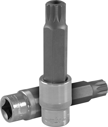 Фото 0 товара Насадка торцевая 1/2"DR с вставкой-битой TAMPERPROOF SPLINE, M16H, 100 мм, Ombra