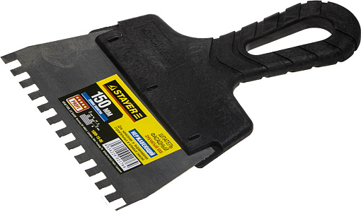 Фото 0 товара Шпатель зубчатый STAYER 150 мм, нержавеющая полотно, пластмассовая рукоятка, 1009-15-06