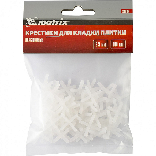 Фото 0 товара Крестики, 2,5 мм, для кладки плитки, 100 шт Matrix