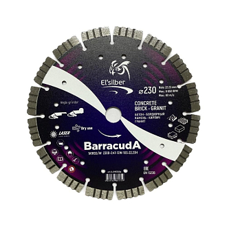 Круг алмазный 1A1RSS/W D230-2.4T-12W-10S-22.23H "BarracudA" Elsilber - фото 1