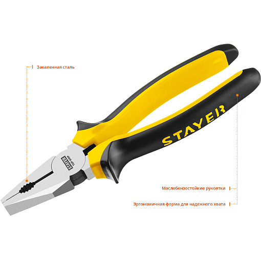 Фото 2 товара Плоскогубцы комбинированные STAYER 200 мм, TOPGrip 2205-1-20_z02