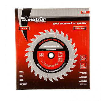 Пильный диск по дереву, 185 х 20 мм, 36 зубьев, кольцо 16/20 Matrix Professional - фото 3