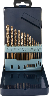 Набор спиральных сверл по металлу HSS Co в металлическом кейсе, d1.5-6.5 мм, 13 предметов, THORVIK - фото 2
