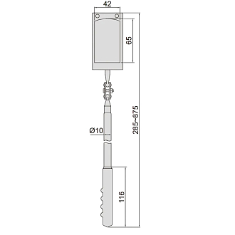 Телескопический магнитный захват с фонариком, INSIZE - фото 2