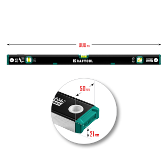 Магнитный уровень с зеркальным глазком Kraftool GRAND-M 34785-80 800 мм - фото 8