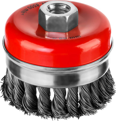 Фото 0 товара Усиленная щетка чашечная для УШМ MIRAX 35144-080 80 мм, проволока 0.5 мм