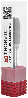 Борфреза твердосплавная цилиндрическая с радиусным торцом, тип C, 12 мм, двойная насечка, в боксе, THORVIK - фото 5