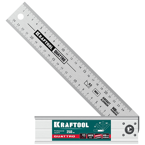 Фото 7 товара Складной столярный угольник Kraftool QUATTRO 3444 250 мм, 4 положения