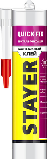 Фото 0 товара Монтажный клей STAYER 280 мл, мгновенная хватка, бежевый, 41324