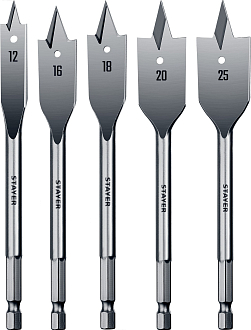 Набор перовых сверл по дереву 2950-H5STAYER 5 шт., 12-16-18-20-25 мм - фото 1