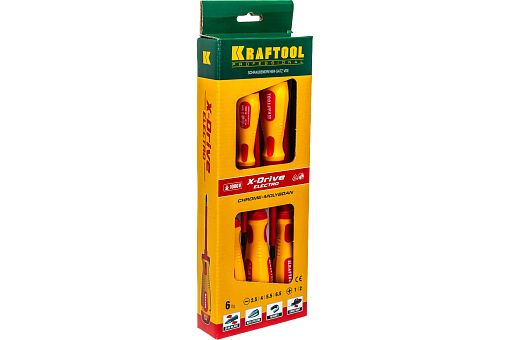 Фото 1 товара Набор диэлектрических отверток Х-Drive Electro 6 шт., Kraftool