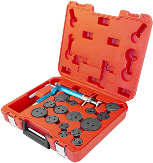 Приспособление с пневматическим приводом для возврата поршней дисковых тормозных механизмов в наборе, 16 предметов, THORVIK - фото 3