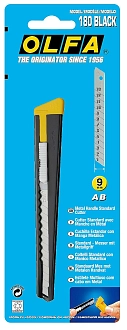 OLFA 9 мм, сегментированное лезвие, автофиксатор, Нож OL-180-BLACK - фото 5