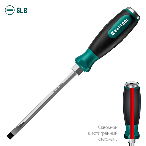 Фото 1 товара Отвертка SL8х150 мм, ударная Impact, Kraftool