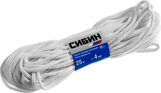 Шнур хозяйственный полиэфирный Сибил 50264 25 м, 4 мм,  - фото 1